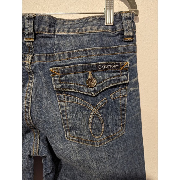 Calvin Klein Women's Bootcut Denim Jeans Dark Wash Size 8 - Picture 3 of 6